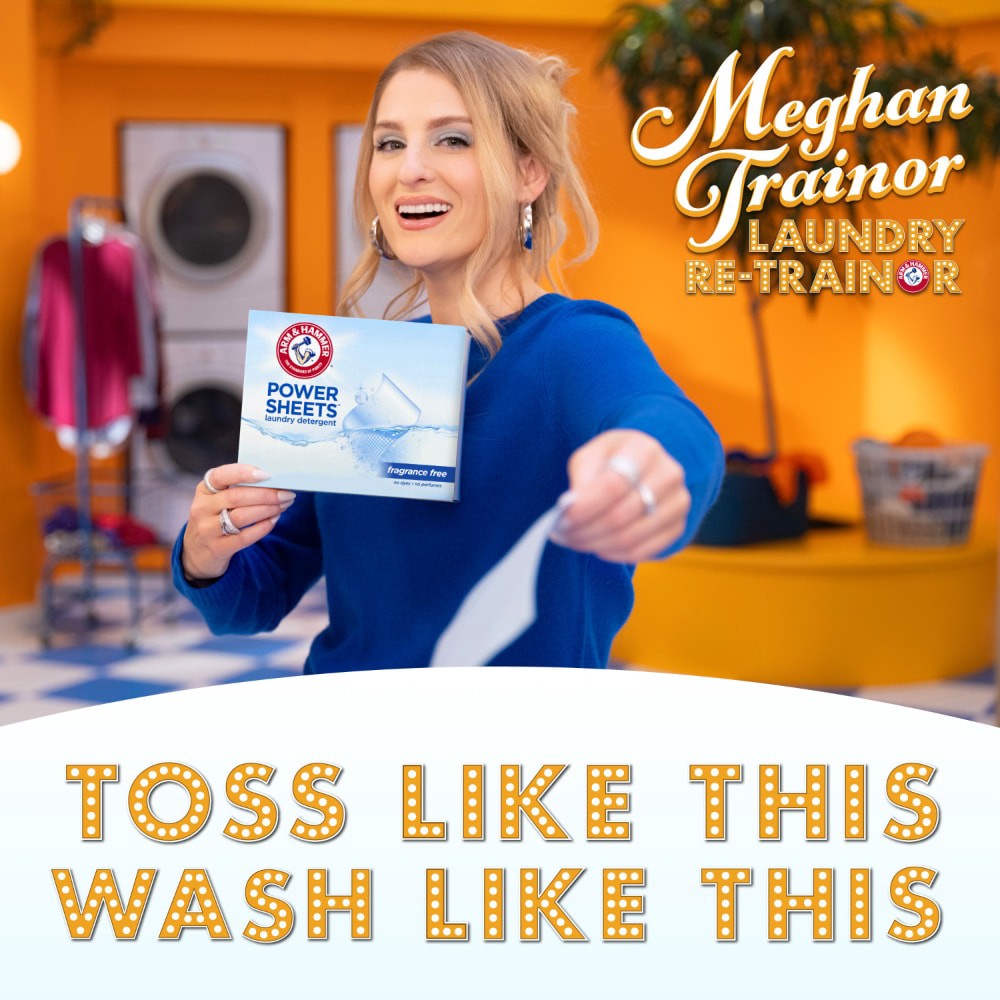 slide 3 of 6, ARM & HAMMER Power Sheets Laundry Detergent, Fragrance Free 35 ct, up to 70 small loads, 35 ct