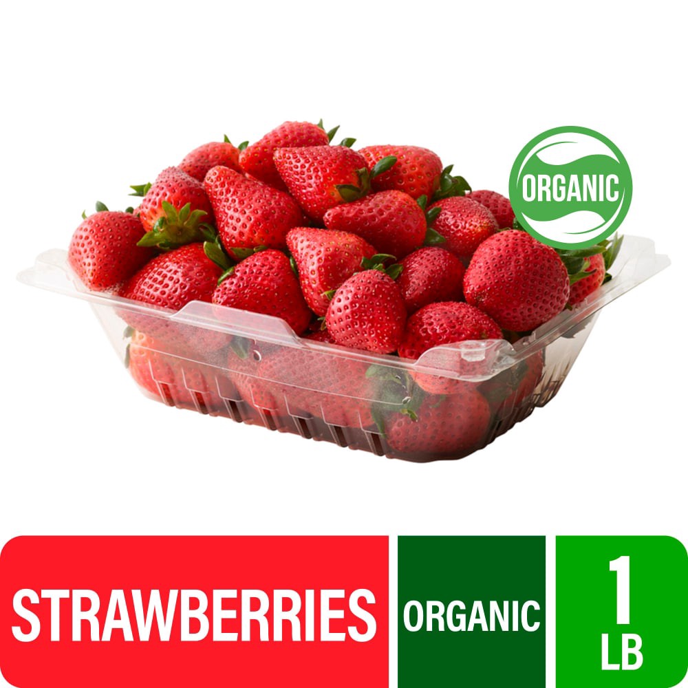 slide 2 of 3, Organic Strawberries, 16 oz