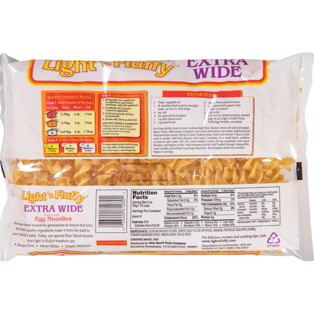 slide 2 of 2, Light 'n Fluffy Extra Wide Enriched Egg Noodles 12 oz, 12 oz
