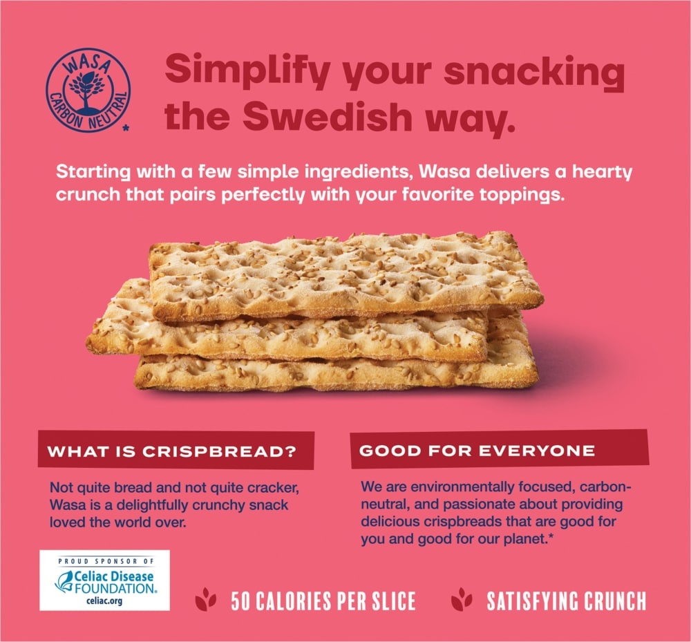 slide 3 of 6, Wasa Swedish Style Sesame & Sea Salt Crispbread 6.1 oz, 6.1 oz