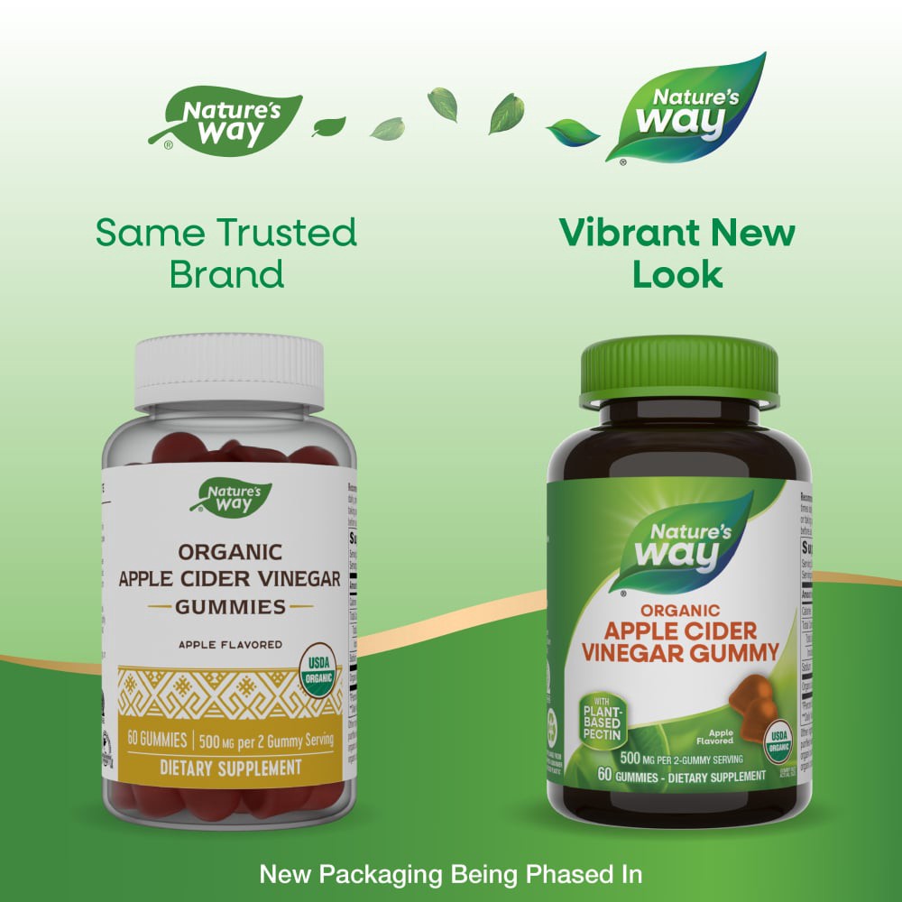 slide 3 of 3, Nature's Way Organic Apple Cider Vinegar Gummies, 60 ct