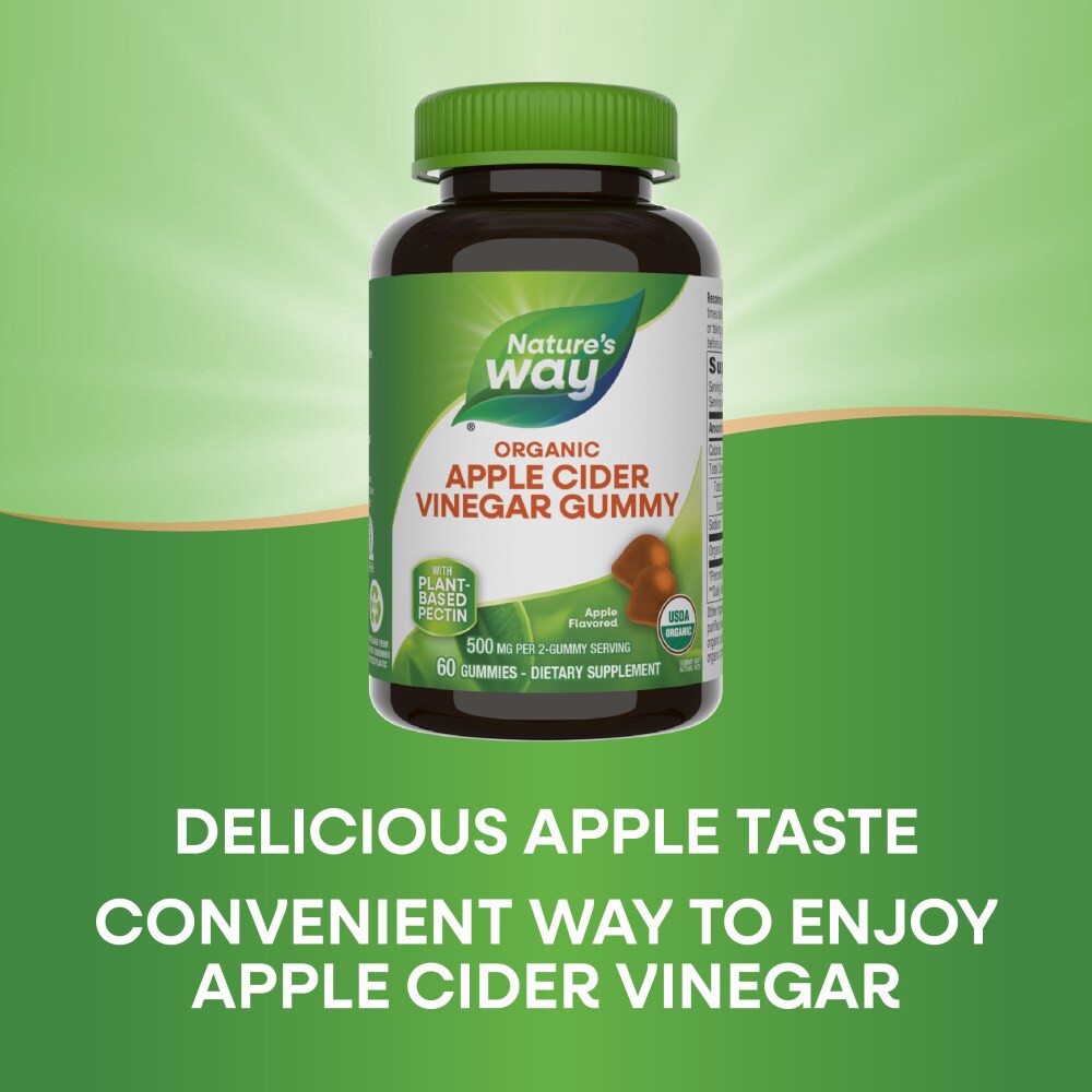 slide 2 of 3, Nature's Way Organic Apple Cider Vinegar Gummies, 60 ct
