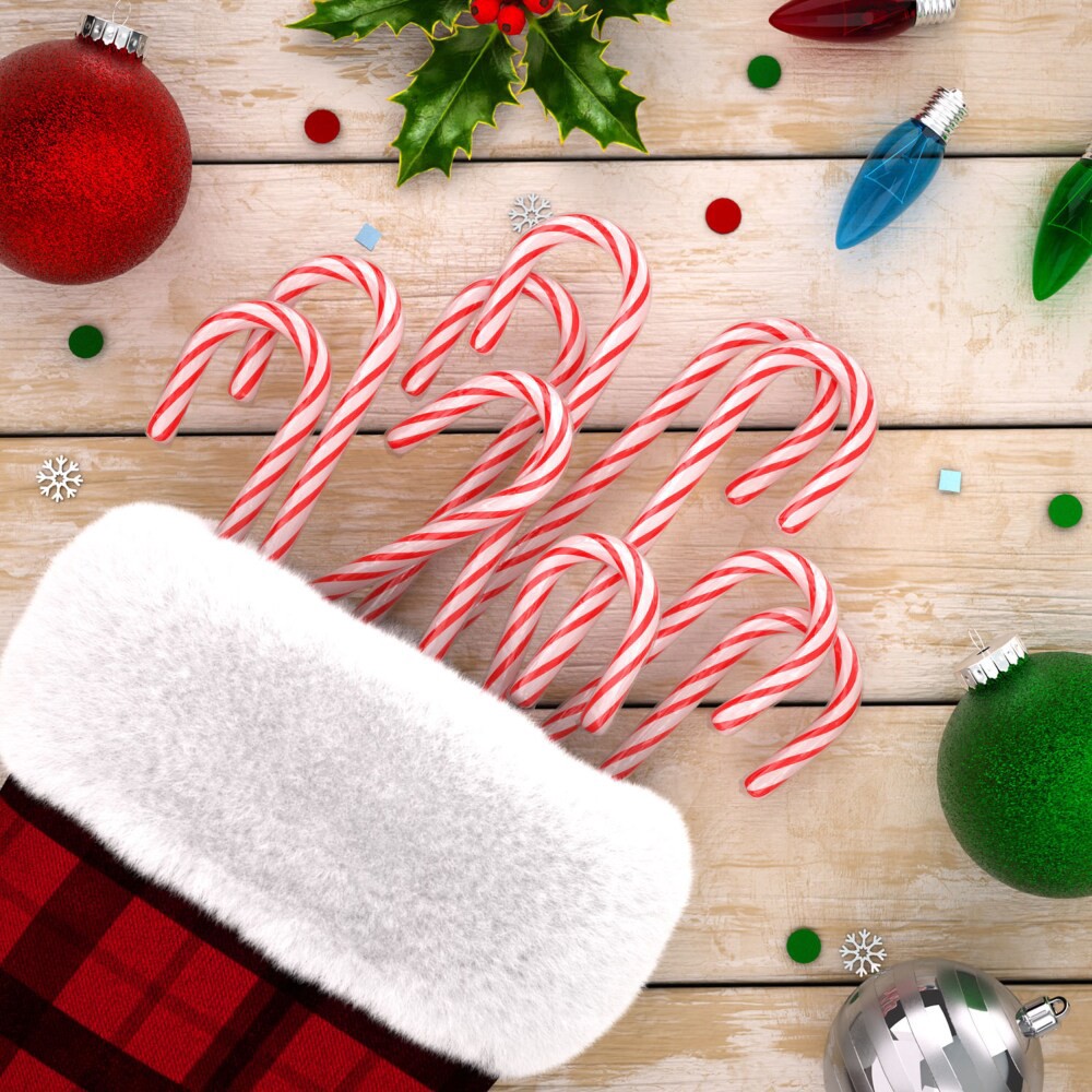 slide 2 of 6, HERSHEY'S Chocolate Mint Flavored, Christmas Candy Canes Box, 5.28 oz (12 Pieces), 12 ct