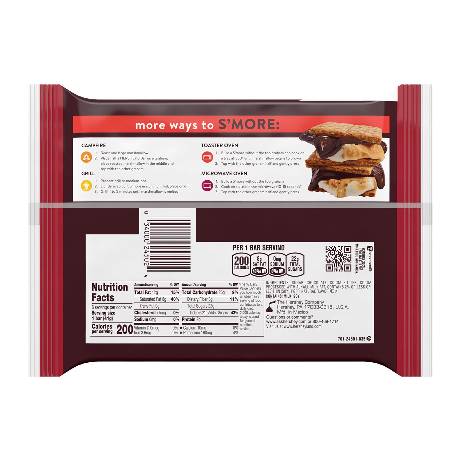 slide 5 of 5, Hershey's Special Dark Mildly Sweet Chocolate Candy Bars - 1.45 oz (6 Count), 6 ct
