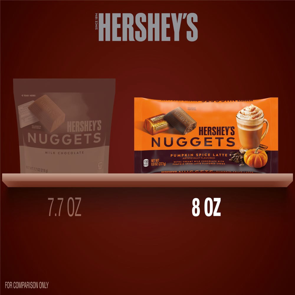 slide 3 of 6, HERSHEY'S NUGGETS Pumpkin Spice Latte Flavored, Halloween Candy Bag, 8 oz, 8 oz