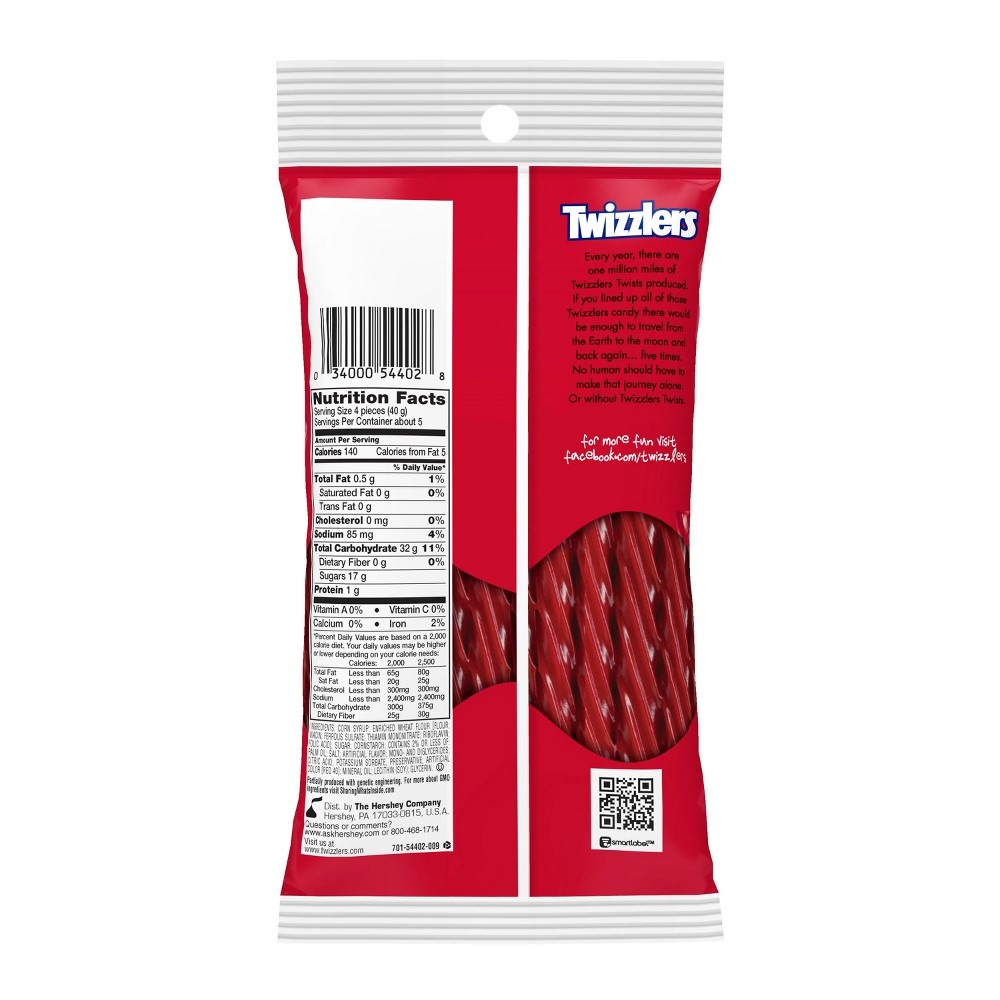slide 3 of 3, TWIZZLERS Twists Strawberry Flavored Chewy Candy, Low Fat, 7 oz, Bag, 7 oz