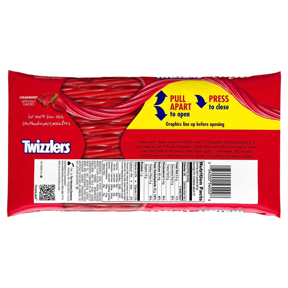 slide 3 of 6, TWIZZLERS Twists Strawberry Flavored Chewy Candy, Easter, 16 oz, Bag, 16 oz