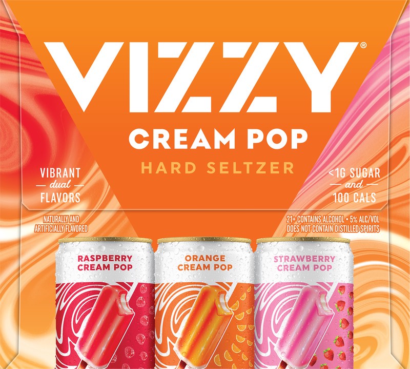 slide 2 of 5, Vizzy Cream Pop Raspberry/Orange/Strawberry Hard Seltzer Variety Pack 12 - 12 fl oz Cans, 12 ct