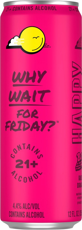 slide 3 of 5, Happy Thursday Raspberry Dragonfruit 12pk 12oz Can, 12 ct; 12 oz