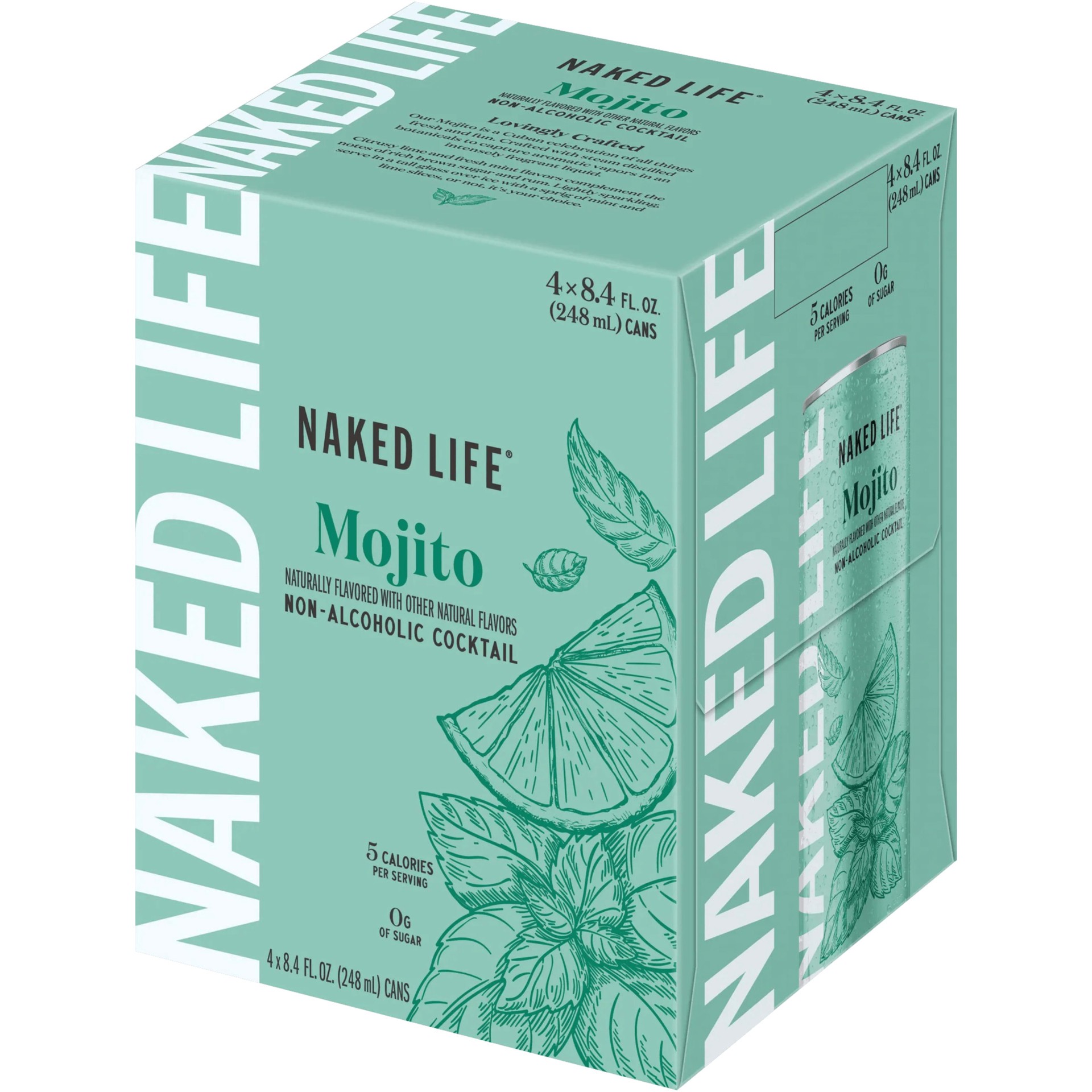 slide 4 of 5, Naked Life Non-Alcoholic Mojito Cocktail 4 - 8.4 fl oz Cans, 4 ct