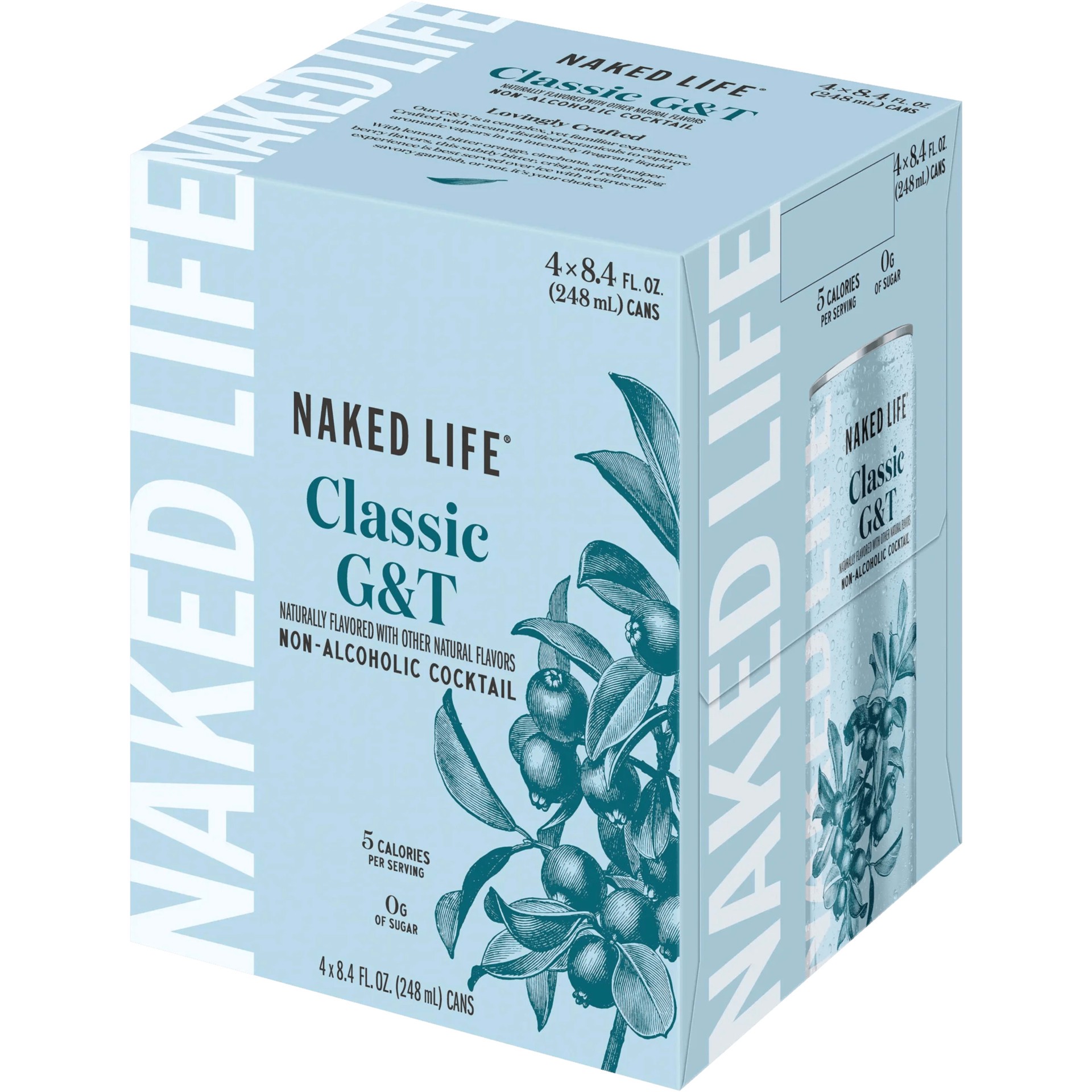 slide 2 of 5, OTHER-ALCOHOLIC BEVERAGES Naked Life Classic G&T NA 4pk 8.4oz Can, 4 ct; 8.4 oz