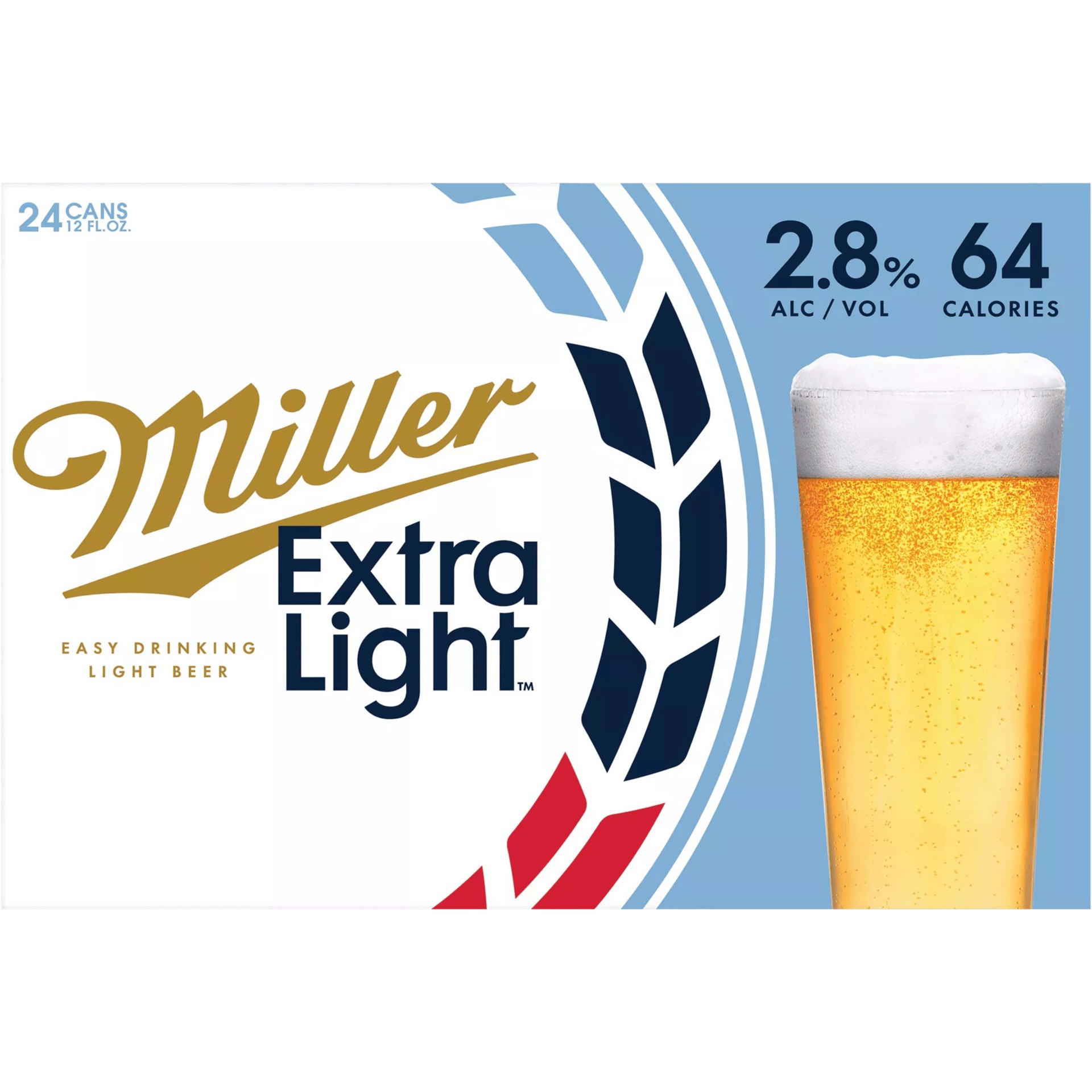 slide 3 of 3, Miller 2.8% ABV Lager, 24 ct; 12 oz
