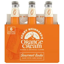 Henry Weinhard's Gourmet Soda, Orange Cream, 6 Pack