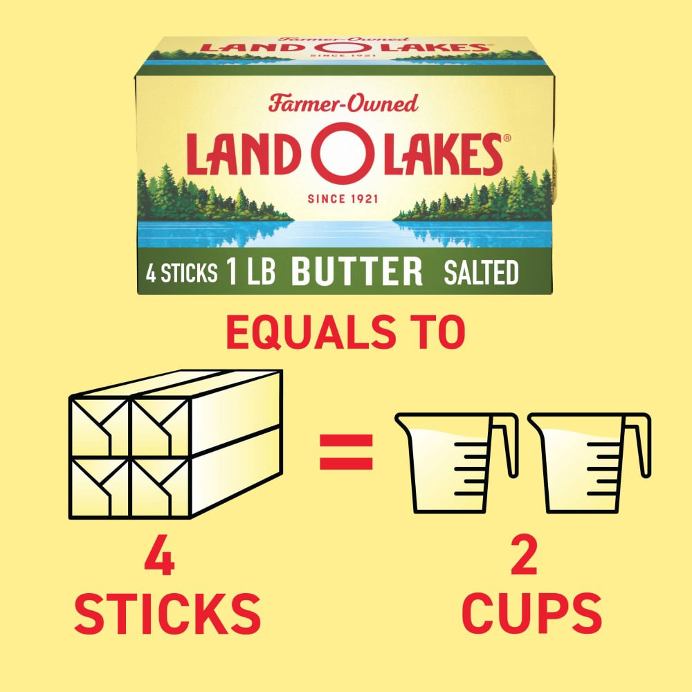 slide 6 of 6, Land O'Lakes Salted Butter, 4 sticks, 1 lb pack, 1 lb