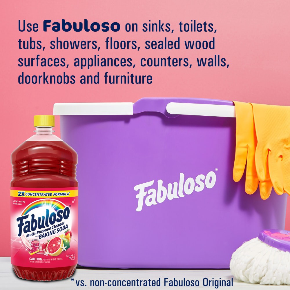 slide 6 of 6, Fabuloso Multi-Purpose Cleaner, 2X Concentrated Formula, Citrus & Fruits with Baking Soda, 56 Oz., 56 fl oz