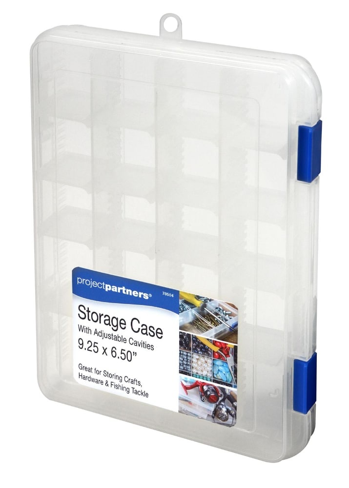 slide 1 of 1, Project Partners Plastic Adjustable Storage Box - Clear, 9.25 x 6.5 in