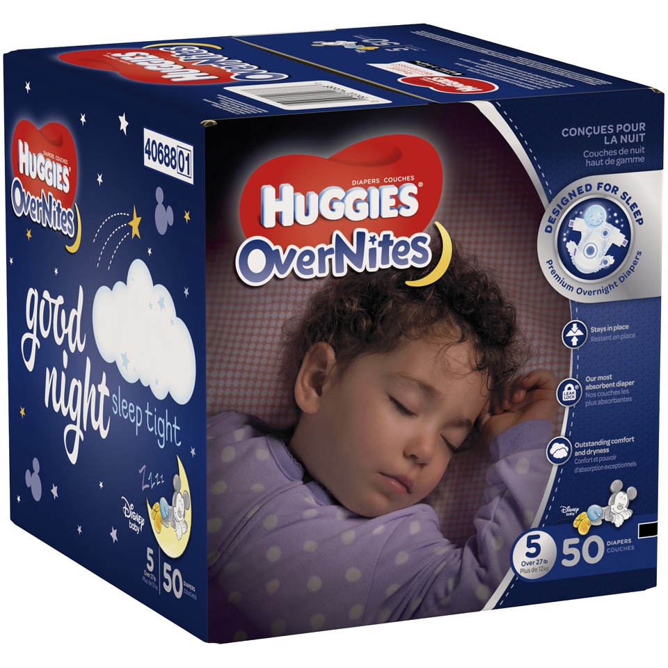 slide 2 of 3, Huggies Overnites Diapers Size 5, 50 ct