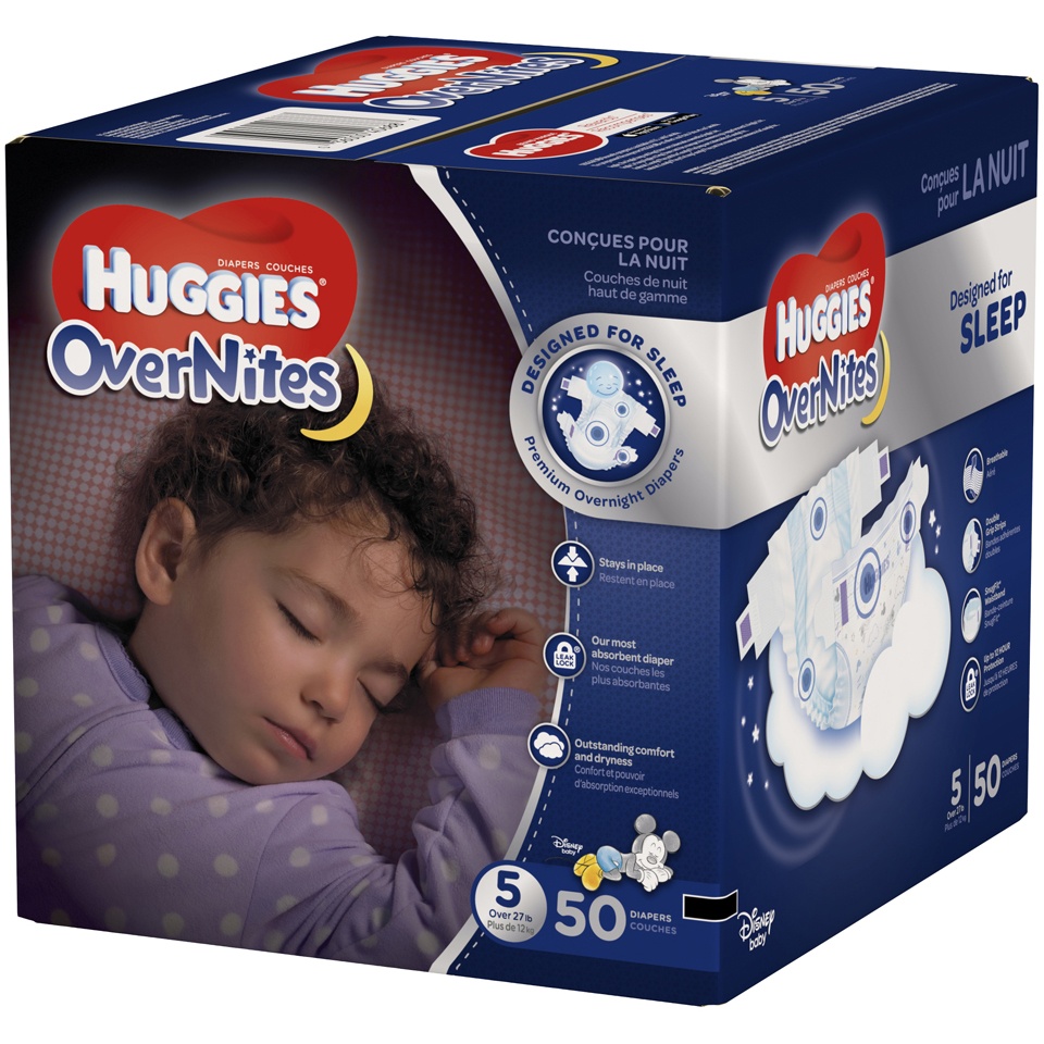 slide 3 of 3, Huggies Overnites Diapers Size 5, 50 ct