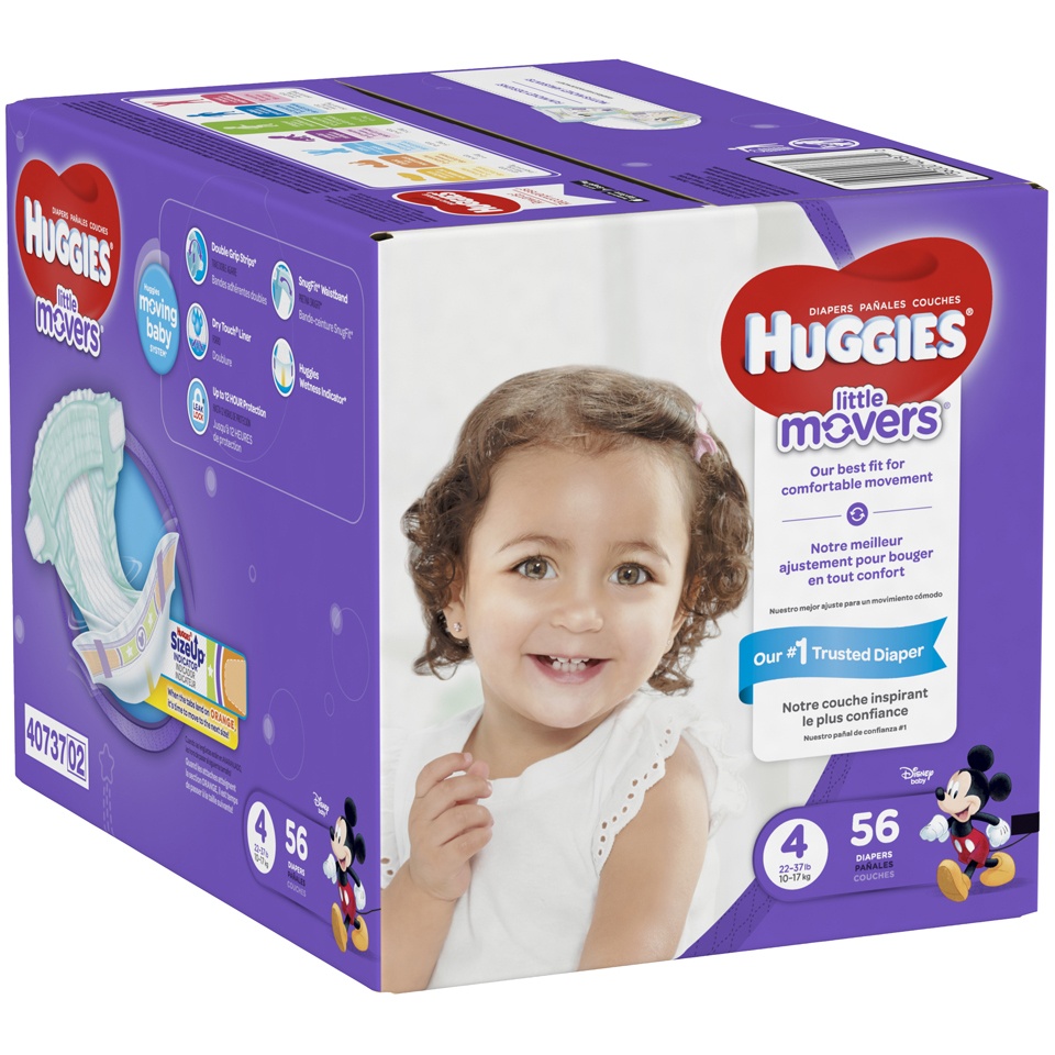 slide 2 of 3, Huggies Snug & Dry SureFit Diapers Size 5, 56 ct