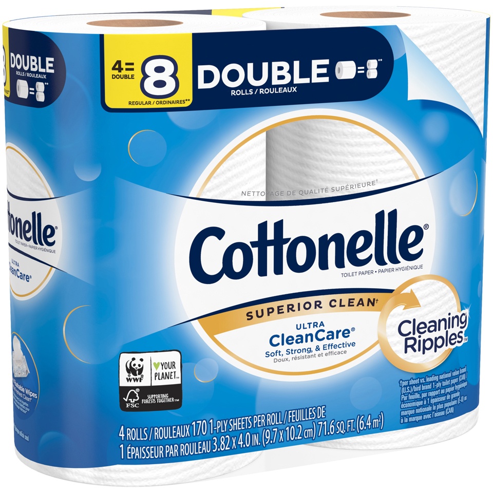 slide 2 of 3, Cottonelle Ultra Clean Care Bath Tissue, 4 ct