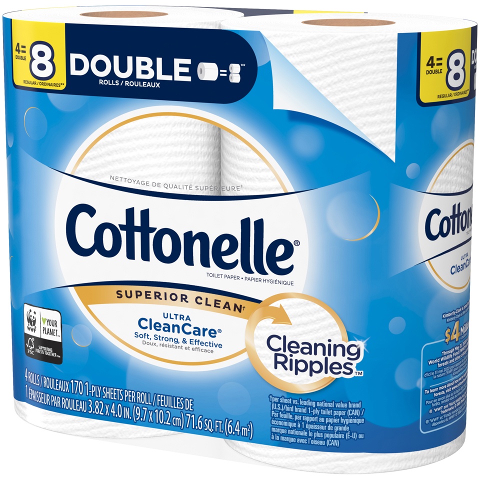 slide 3 of 3, Cottonelle Ultra Clean Care Bath Tissue, 4 ct