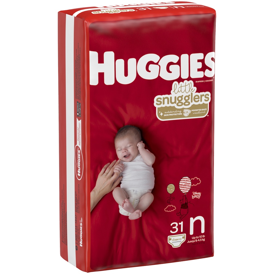 Huggies Little Snugglers Diapers, Disney Baby, N (Up to 10 lb) - 31 diapers