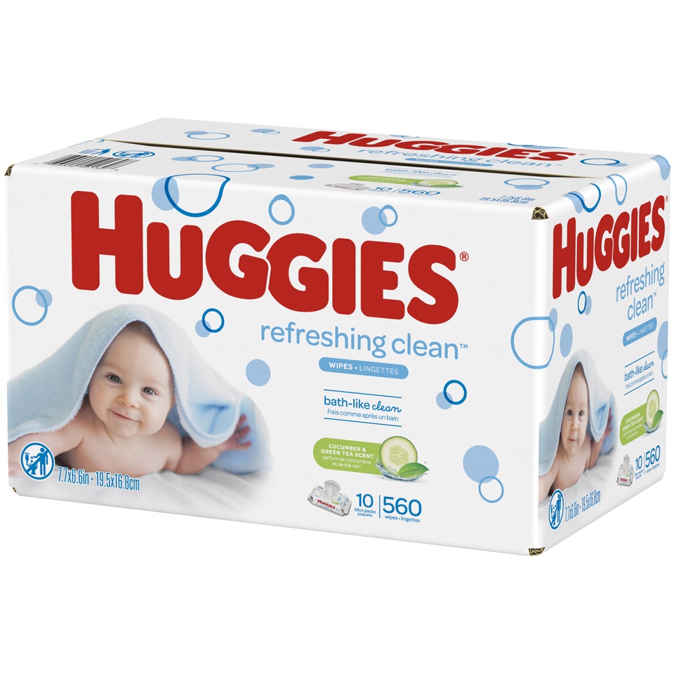 slide 2 of 3, Huggies Nat Cr Refrsh Babywipe Flptp, 560 ct