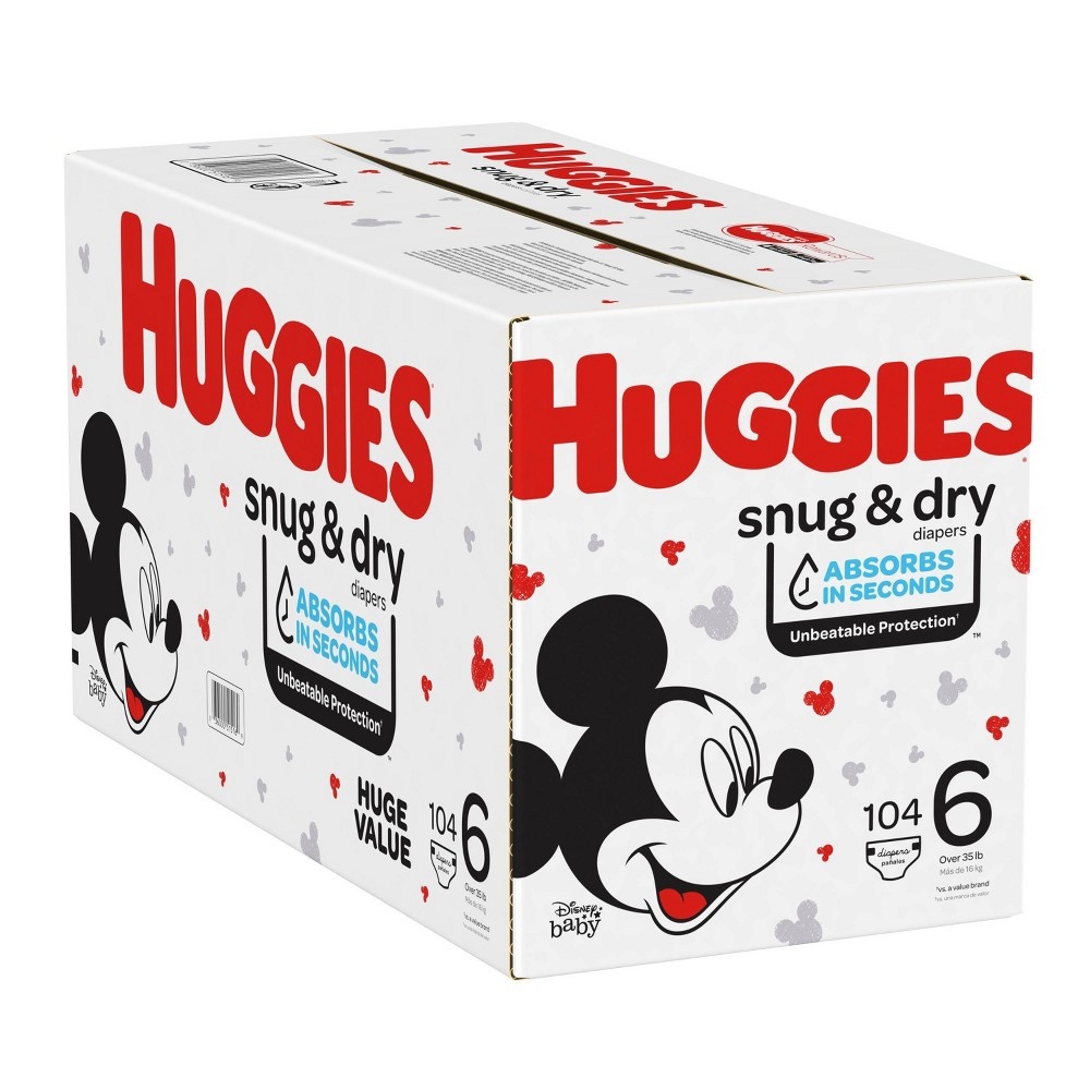 slide 3 of 5, Huggies Snug & Dry Diapers Size 6, 104 ct