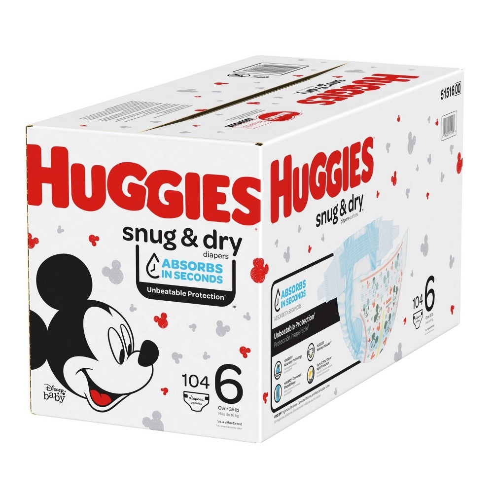 slide 5 of 5, Huggies Snug & Dry Diapers Size 6, 104 ct