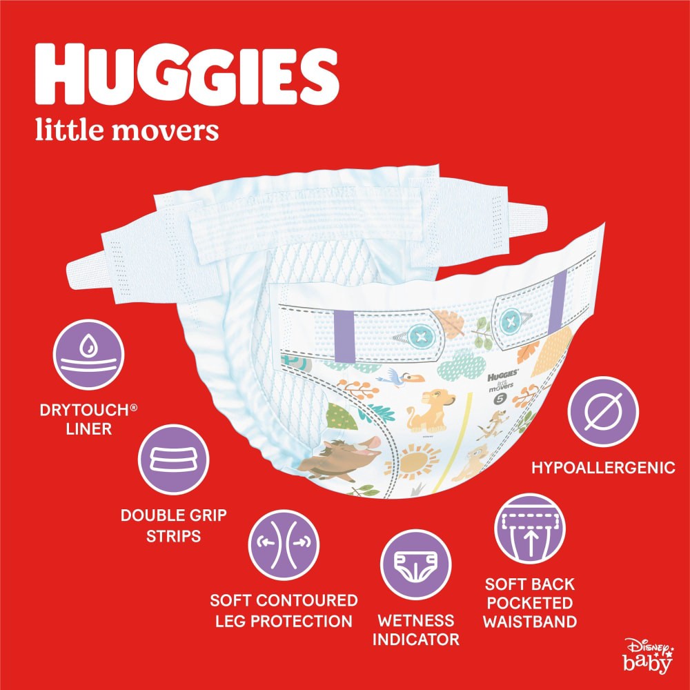 slide 6 of 6, Huggies Little Movers Size 7 Diapers, 42 ct