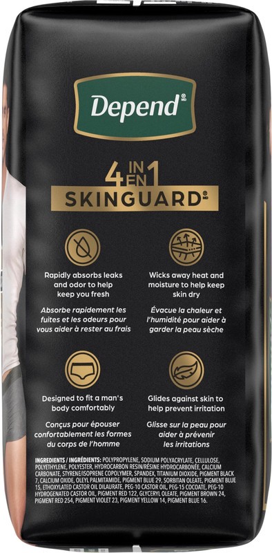 slide 4 of 4, Depend Real Fit Incontinence Underwear for Men, Disposable, Maximum Absorbency, Small/Medium, Grey, 14 Count, 14 ct