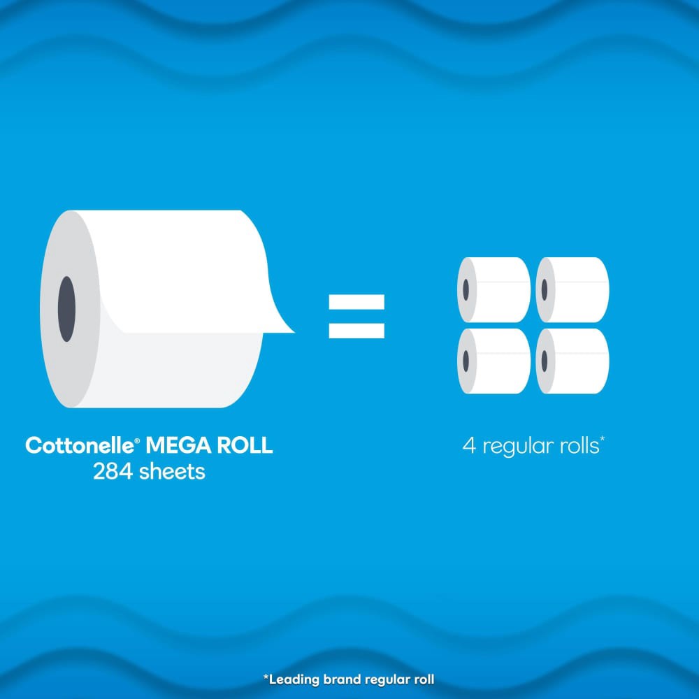 slide 2 of 6, Cottonelle Ultra Clean Toilet Paper, Strong Toilet Tissue, 12 Mega Rolls (12 Mega Rolls = 48 Regular Rolls), 284 Sheets Per Roll, 12 ct