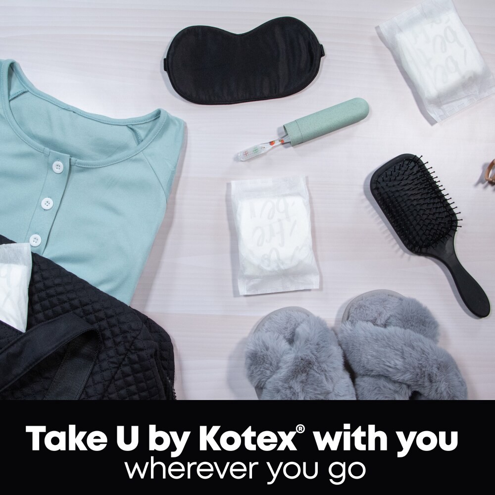 slide 4 of 6, U by Kotex Clean & Secure Overnight Maxi Pads, 30 Count, 30 ct