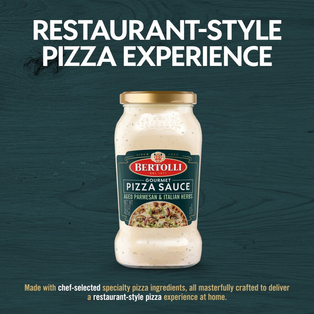slide 6 of 6, Bertolli Gourmet Pizza Sauce Aged Parmesan & Italian Herbs, 15 oz