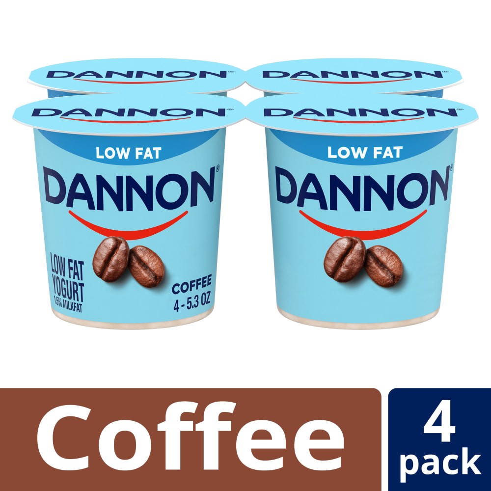 slide 3 of 6, Dannon Coffee Low Fat Yogurt Pack, 4 Ct, 5.3 OZ Containers, 4 ct