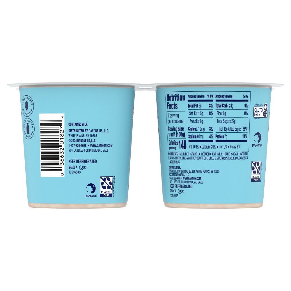 slide 5 of 6, Dannon Coffee Low Fat Yogurt Pack, 4 Ct, 5.3 OZ Containers, 4 ct