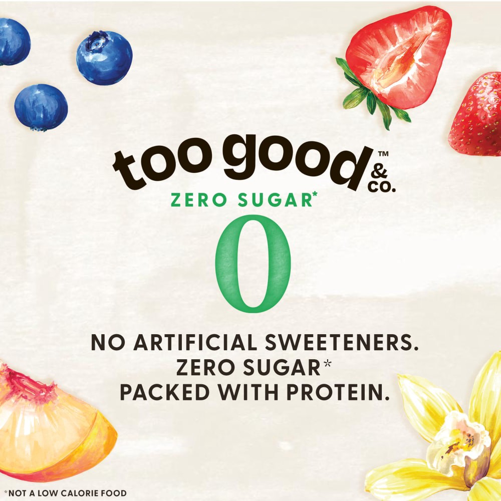slide 3 of 6, Too Good & Co. Zero Sugar Blueberry Yogurt-Cultured Ultra-Filtered Low Fat Milk Product, 5.3 OZ Cup, 5.3 oz