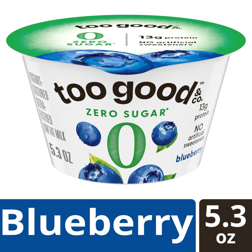 slide 6 of 6, Too Good & Co. Yogurt, Zero Sugar, Blueberry - 5.3 oz, 5.3 oz