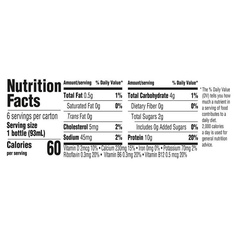 slide 5 of 5, Oikos Pro Shots Strawberry Dairy Drink, 10g of Protein, 0g Added Sugar, Convenient High Protein Snack, 6ct, 3.1 Fl Oz Bottle, 6 ct