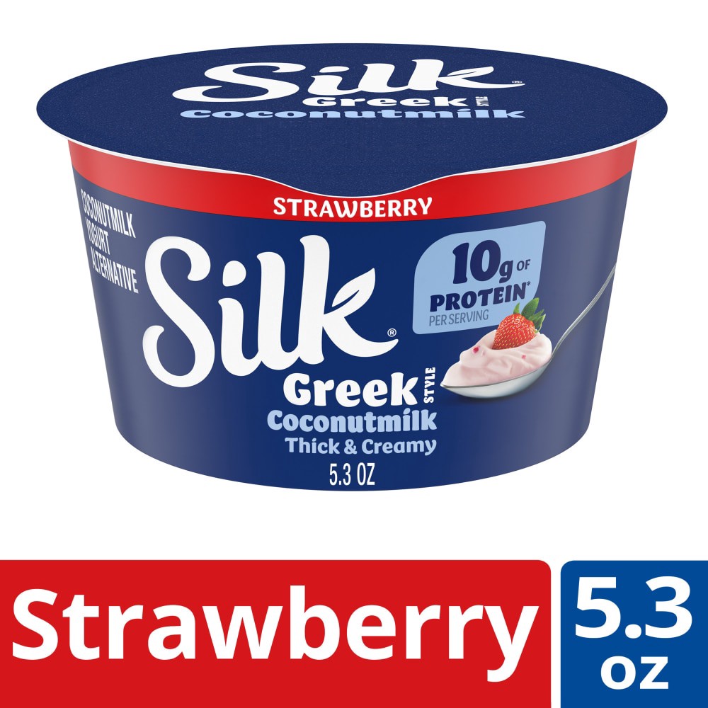 slide 5 of 6, Silk Strawberry Dairy Free, Plant Based, Greek Style Coconut Milk Yogurt Alternative, 5.3 OZ Cup, 5.3 oz