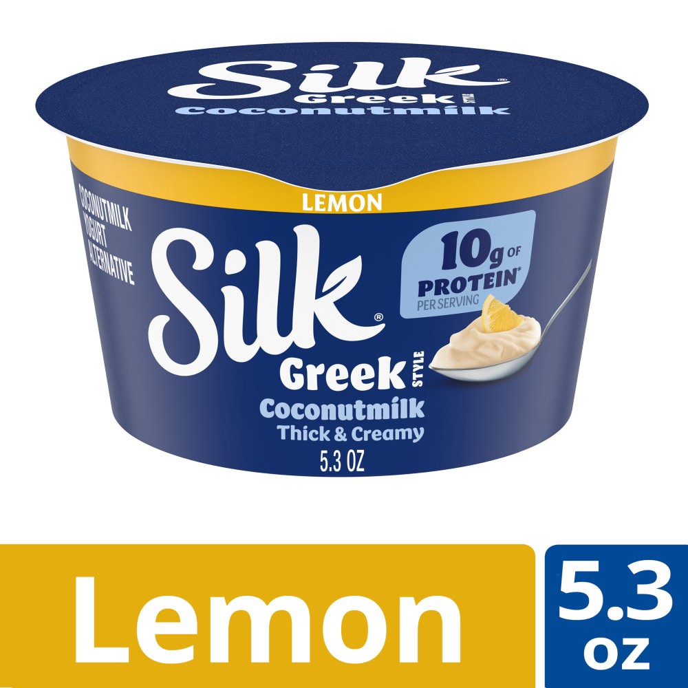slide 4 of 6, Silk Lemon Dairy Free, Plant Based, Greek Style Coconut Milk Yogurt Alternative, 5.3 OZ Cup, 5.3 oz