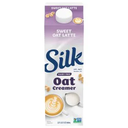 Silk Oat Creamer, Sweet Oat Latte, Dairy Free, Gluten Free, 32 FL OZ Carton