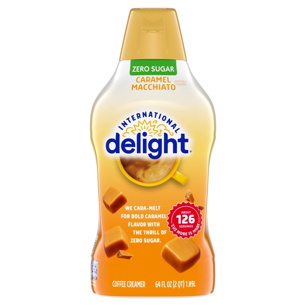 slide 5 of 6, International Delight Coffee Creamer, Zero Sugar Caramel Macchiato, 64 FL OZ Bottle, 64 fl oz