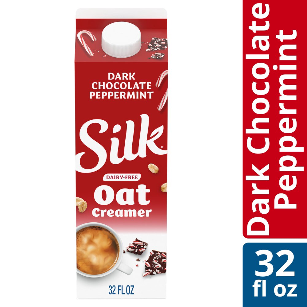 slide 3 of 5, Silk Oat Limited Edition Dark Chocolate Peppermint Creamer, 32 oz