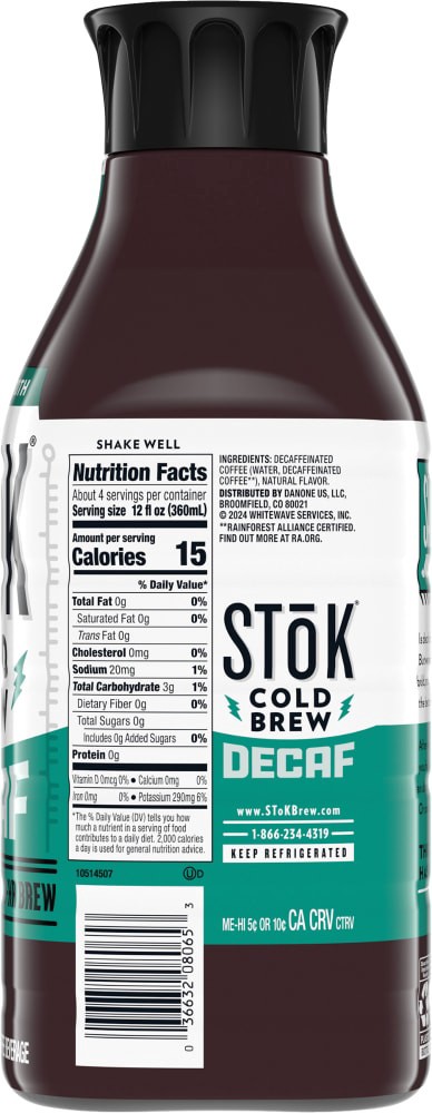 slide 4 of 4, SToK Decaf Cold Brew Coffee, Arabica-Based Blend, Black, Unsweetened, Medium Roast, 48 FL OZ Bottle, 48 fl oz