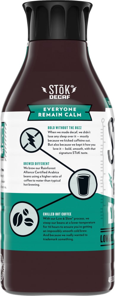slide 2 of 4, SToK Decaf Cold Brew Coffee, Arabica-Based Blend, Black, Unsweetened, Medium Roast, 48 FL OZ Bottle, 48 fl oz