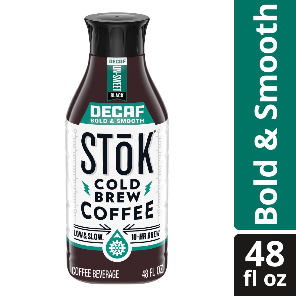 slide 3 of 6, SToK Decaf Cold Brew Coffee, Arabica-Based Blend, Black, Unsweetened, Medium Roast, 48 FL OZ Bottle, 48 fl oz