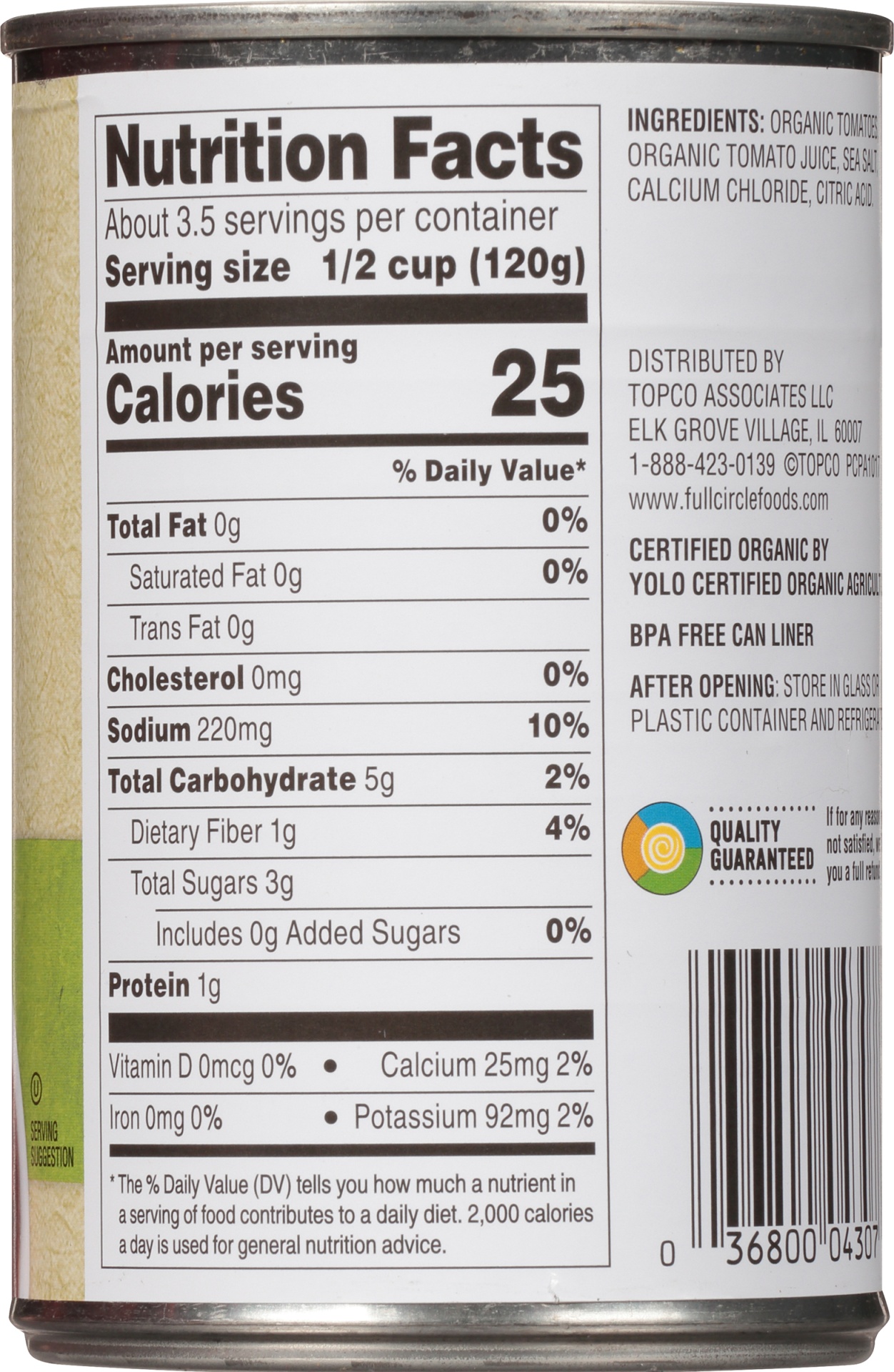 slide 5 of 6, Full Circle Market Organic Diced Tomatoes in Tomato Juice 14.5 oz, 14.5 oz
