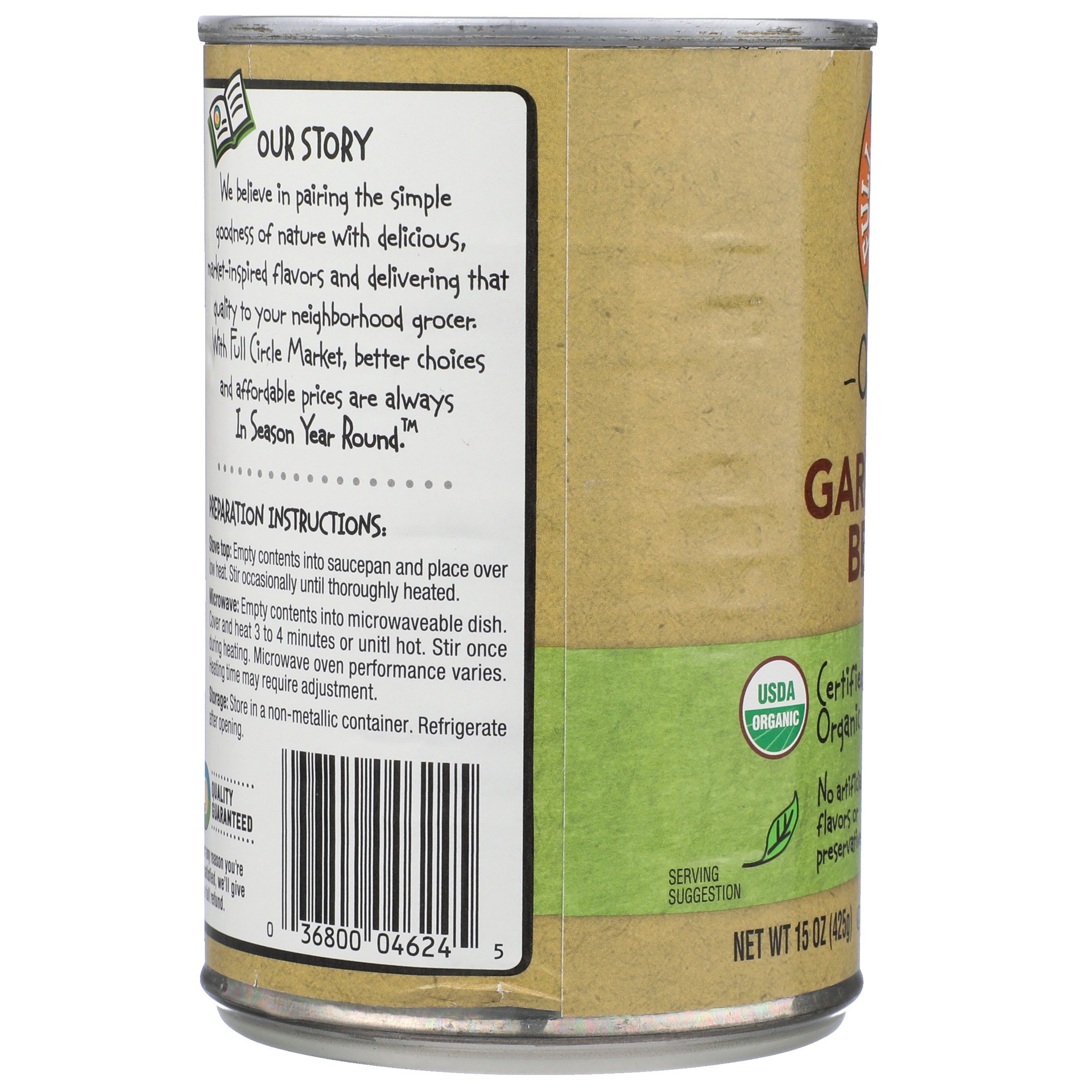 slide 4 of 6, Full Circle Market Organic Low Sodium Chickpeas Garbanzo Beans 15 oz, 15.5 oz