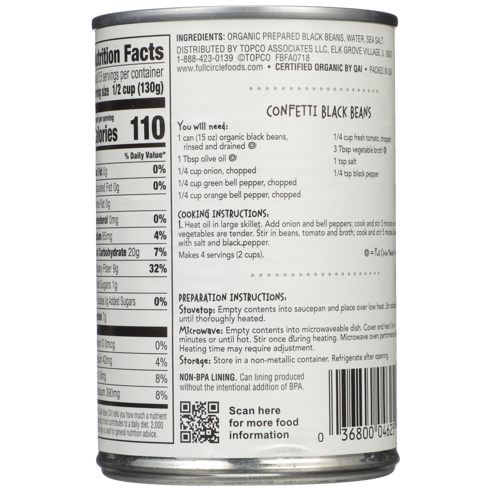 slide 5 of 6, Full Circle Market Organic Low Sodium Black Beans 15 oz, 15 oz